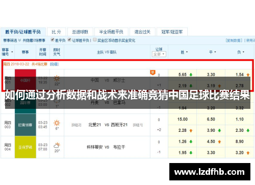 如何通过分析数据和战术来准确竞猜中国足球比赛结果